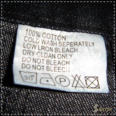 Etiquetas estampadas para roupas